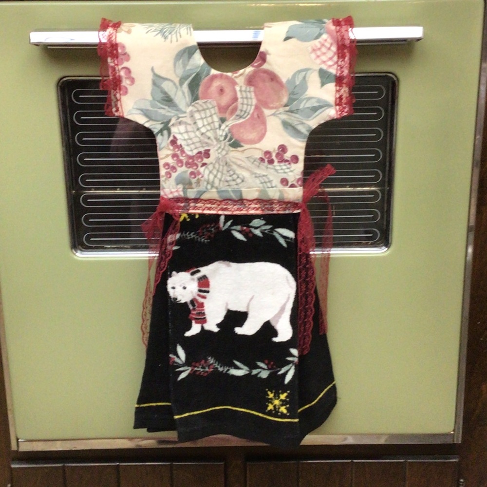 Floral and Polar Bear Apron